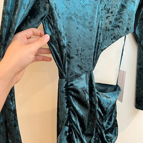 Ronny Kobo Yesenia Teal Green Velvet Cutout Mini Dress Women's Size Small NWT - Picture 10 of 12